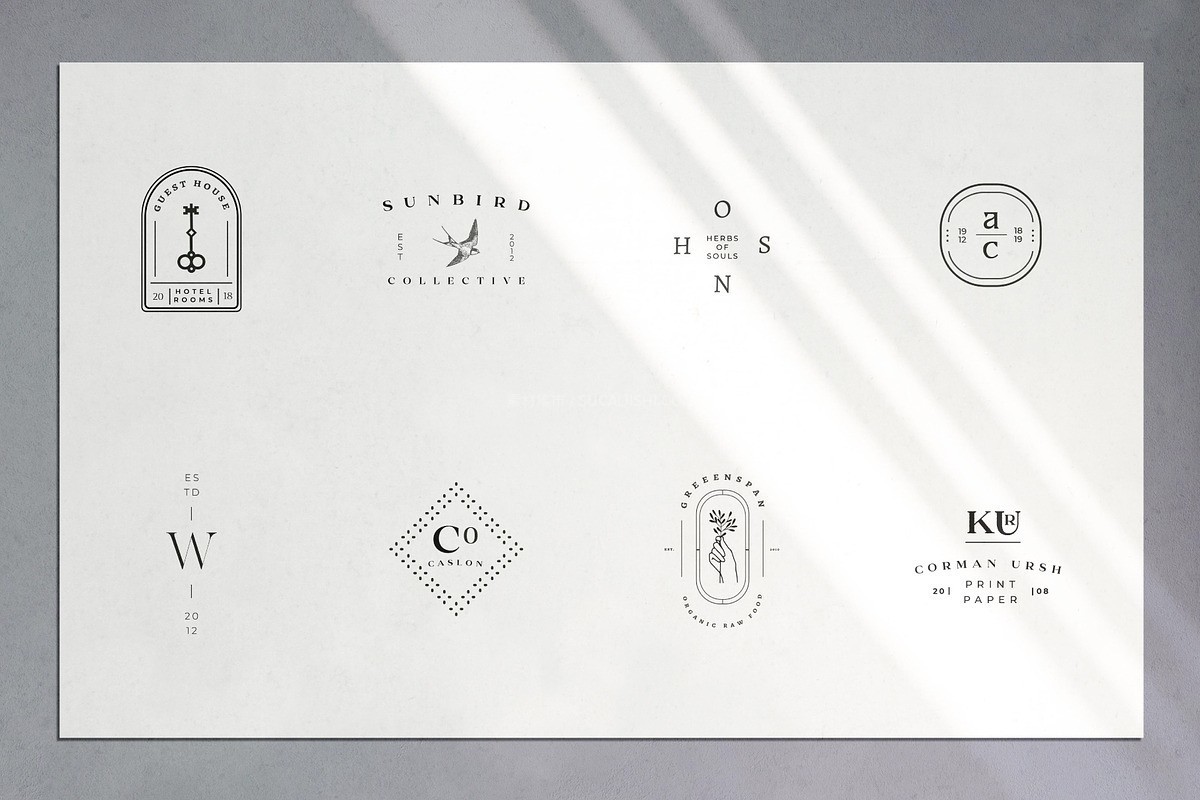 40个极简几何LOGO标志矢量模板 PSD A格式